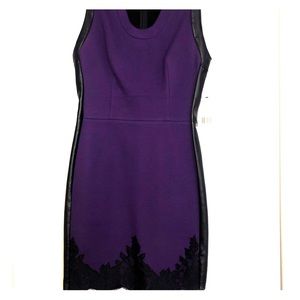 Purple scuba dress with lace